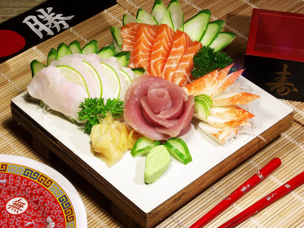 Artfully arranged sashimi platter at EGAWA, a Japanese Restaurant in Malvern